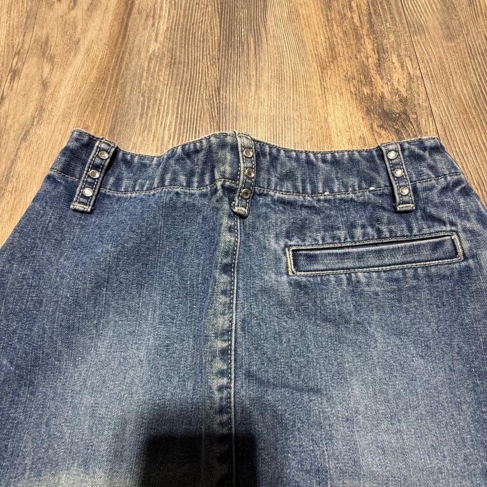 Vintage Lee Denim Midi Skirt Blue Cotton Y2KKids RetroKids - Picture 6 of 7